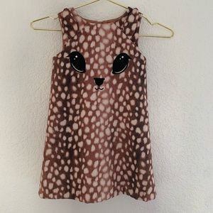 Girls animal print fuzzy dress